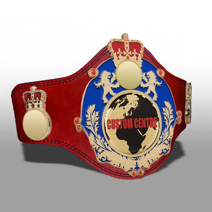 QUEENSBURY PLT LEATHER CUSTOM CHAMPIONSHIP BELT - PLTQUEEN/BLUE/G/CUSTOM - AVAILABLE IN 4 COLOURS